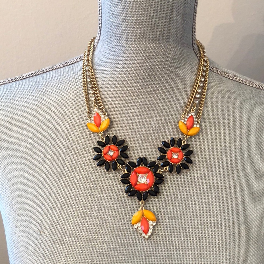 J Crew Floral Statement Necklace